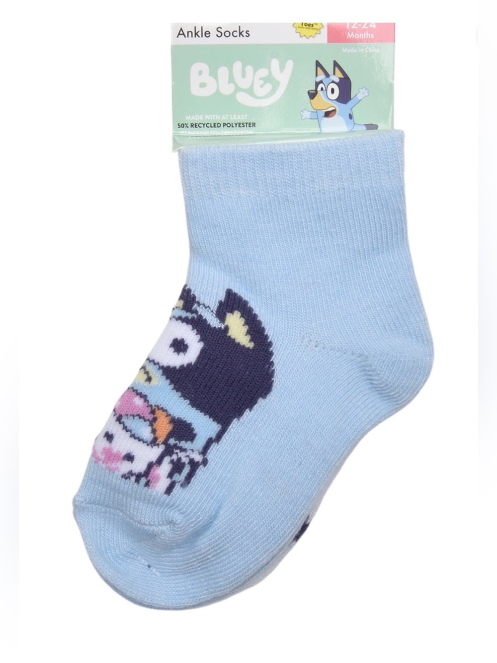 NWT-Bluey 12/24M Unisex Toddler 3-Pair Character Ankle Socks